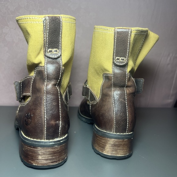 Women's Timberland Round Toe Chelsea Boot Size 8 Two Tone Wheat & Brown Leather - Picture 5 of 12